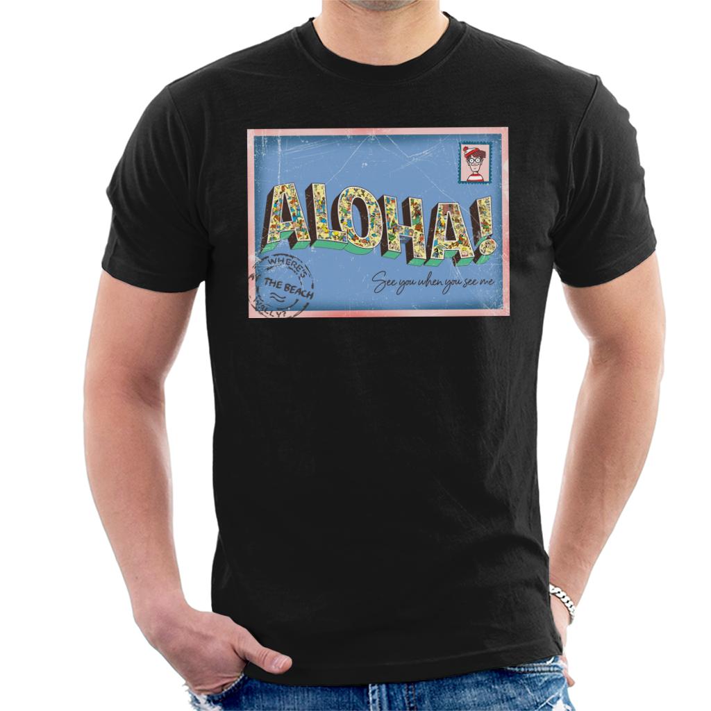 Where's Wally Beach Illustration Aloha Men's T-Shirt-ALL + EVERY