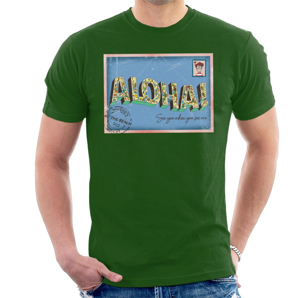 Where's Wally Beach Illustration Aloha Men's T-Shirt-ALL + EVERY