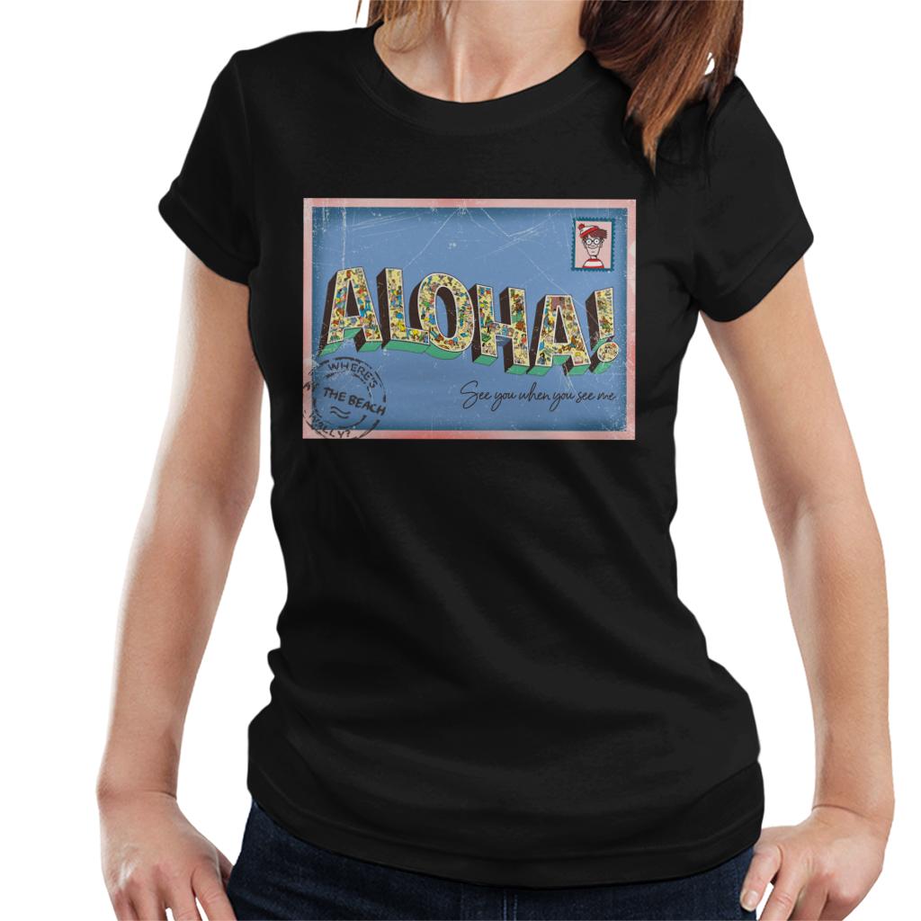 Where's Wally Beach Illustration Aloha Women's T-Shirt-ALL + EVERY