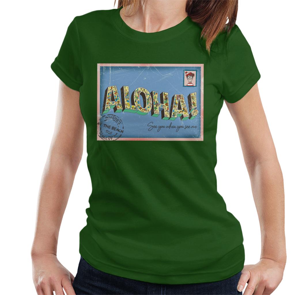 Where's Wally Beach Illustration Aloha Women's T-Shirt-ALL + EVERY