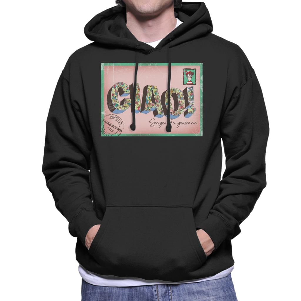 Where's Wally Beach Illustration Ciao Men's Hooded Sweatshirt-ALL + EVERY