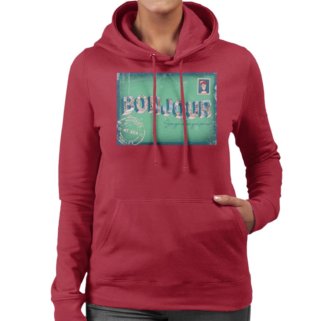 Where's Wally At Sea Illustration Bonjour Women's Hooded Sweatshirt-ALL + EVERY