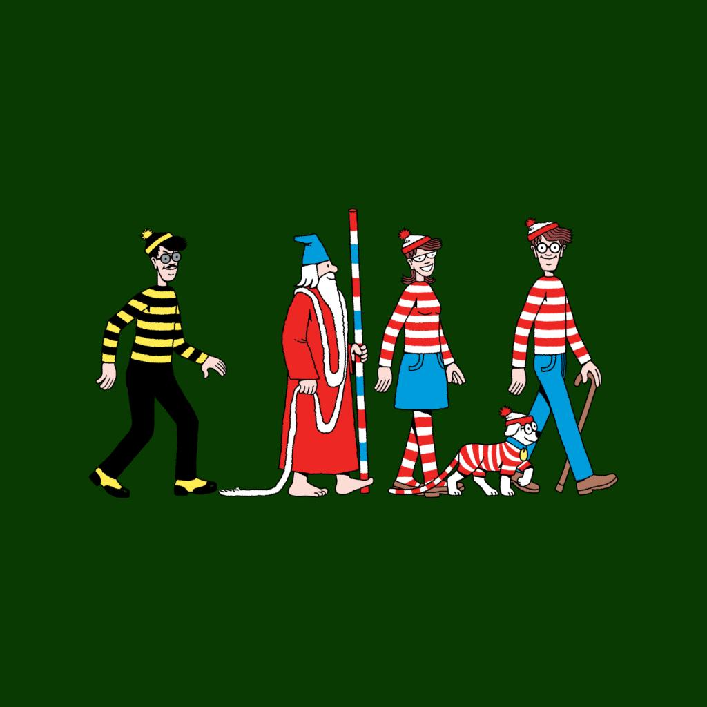 Where's Wally Characters Walking Men's T-Shirt-ALL + EVERY