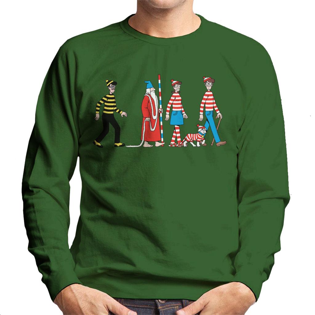 Where's Wally Characters Walking Men's Sweatshirt-ALL + EVERY