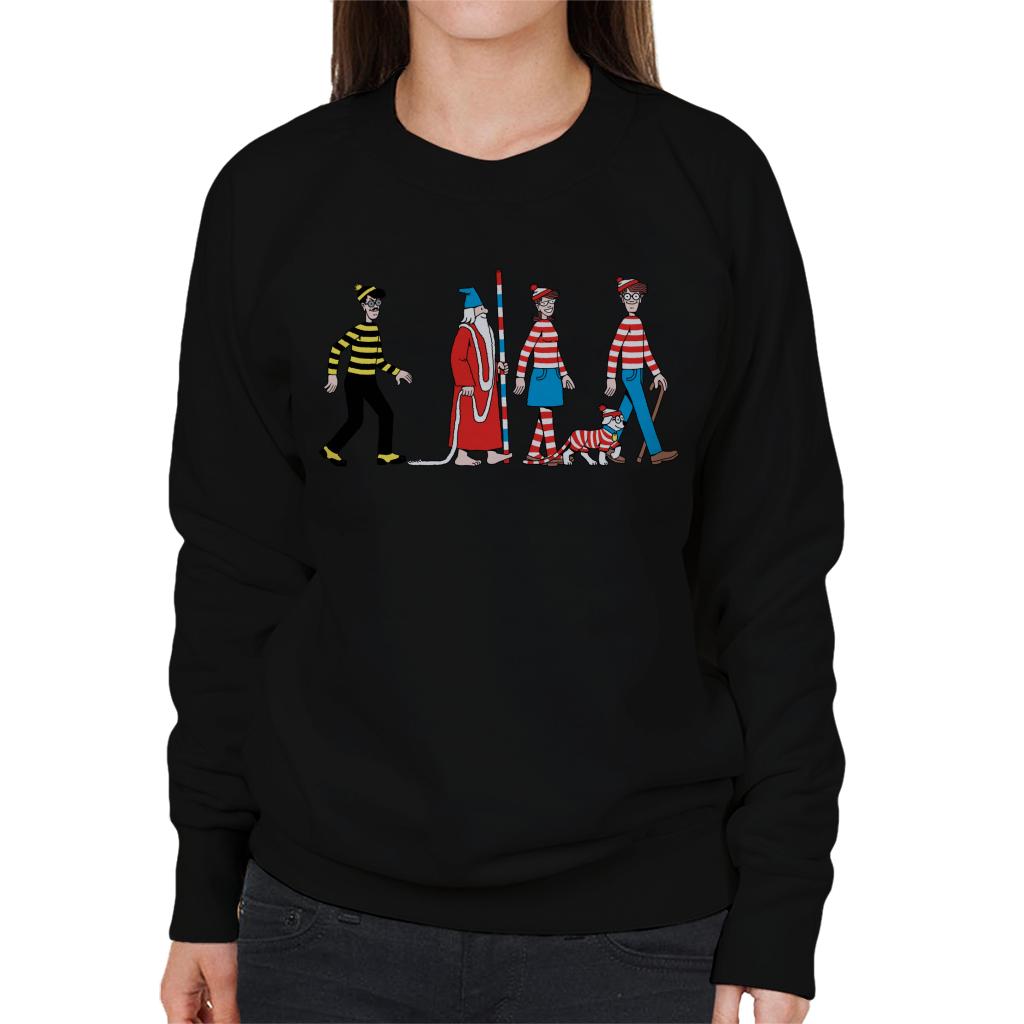 Where's Wally Characters Walking Women's Sweatshirt-ALL + EVERY