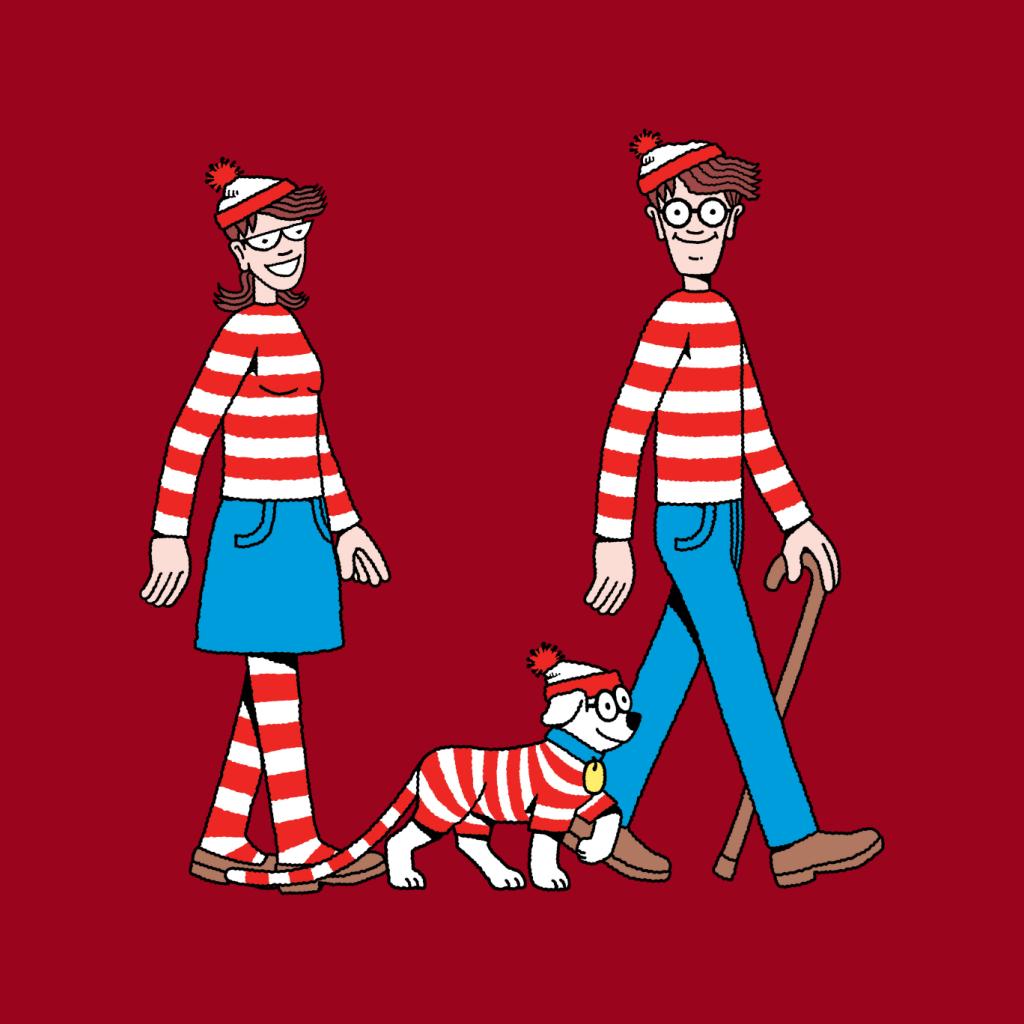 Where's Wally Walking With Wenda And Woof Men's T-Shirt-ALL + EVERY