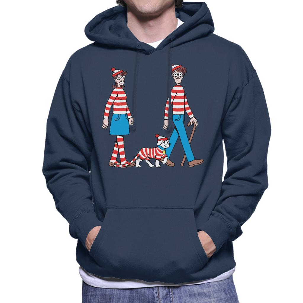 Where's Wally Walking With Wenda And Woof Men's Hooded Sweatshirt-ALL + EVERY