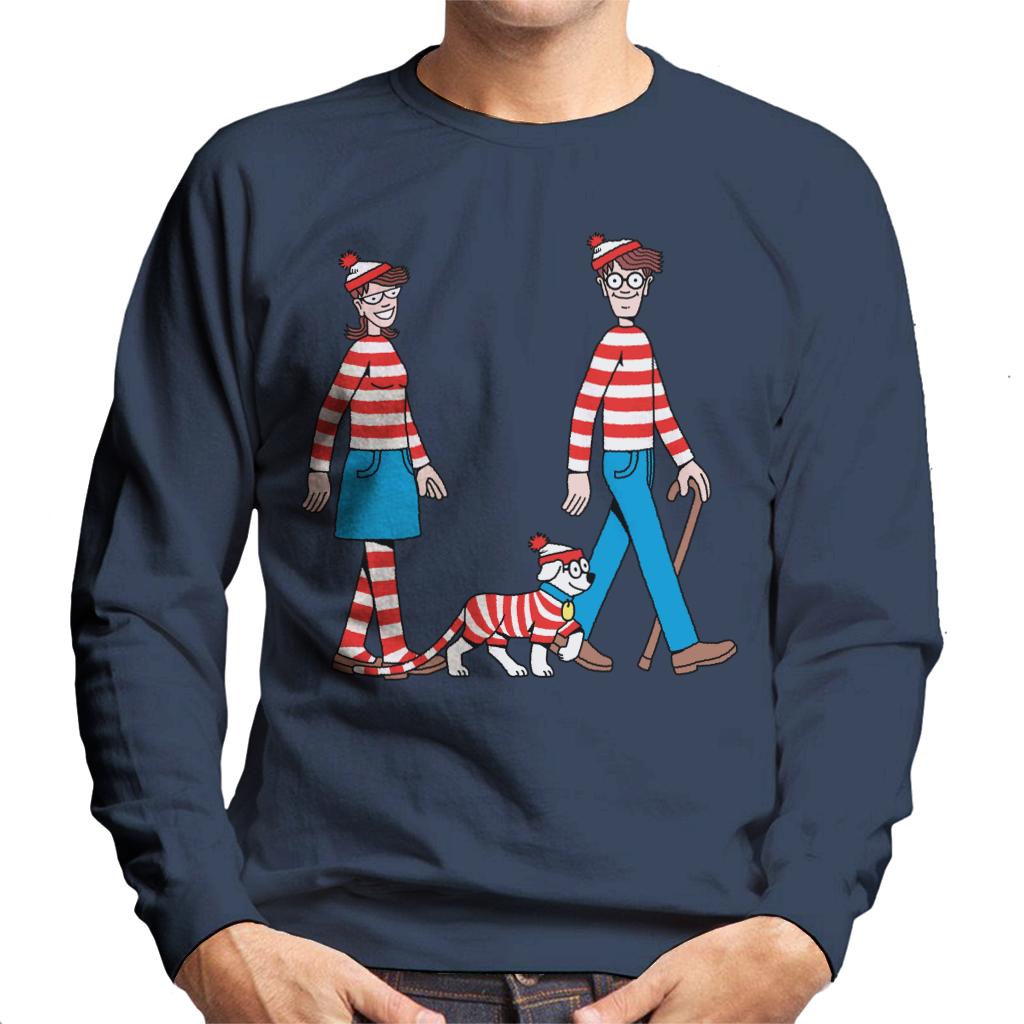 Where's Wally Walking With Wenda And Woof Men's Sweatshirt-ALL + EVERY