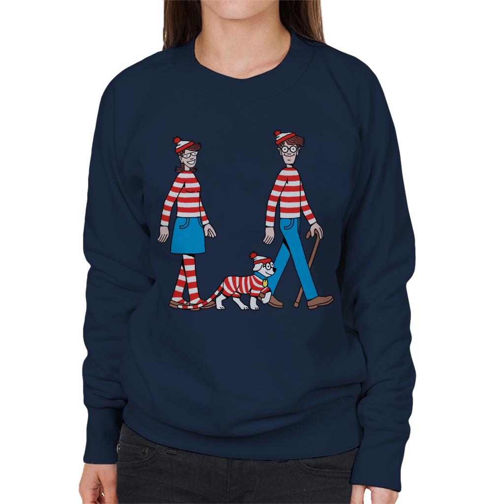 Where's Wally Walking With Wenda And Woof Women's Sweatshirt-ALL + EVERY