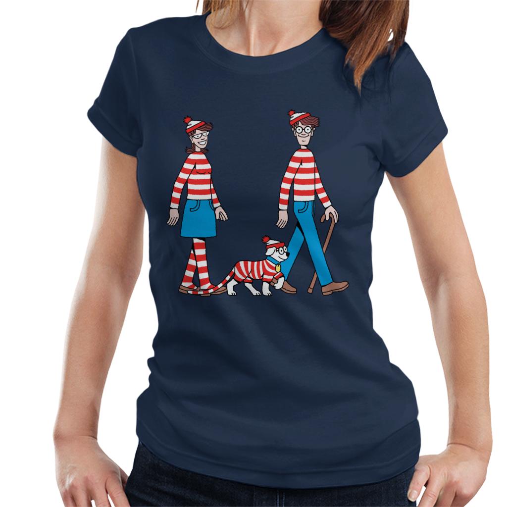 Where's Wally Walking With Wenda And Woof Women's T-Shirt-ALL + EVERY