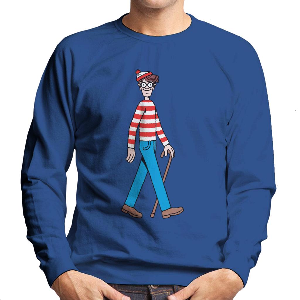 Where's Wally Walking Holding Stick Men's Sweatshirt-ALL + EVERY