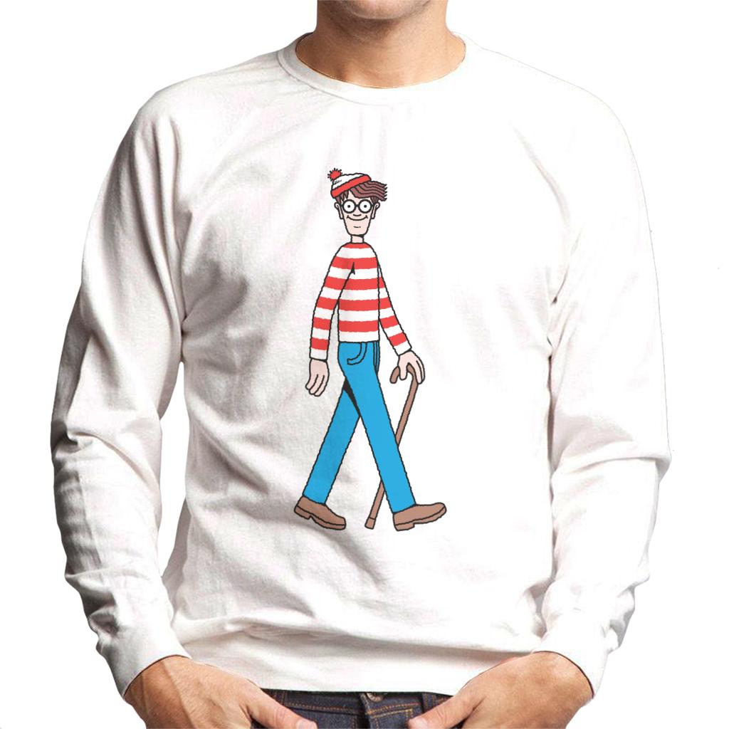 Where's Wally Walking Holding Stick Men's Sweatshirt-ALL + EVERY