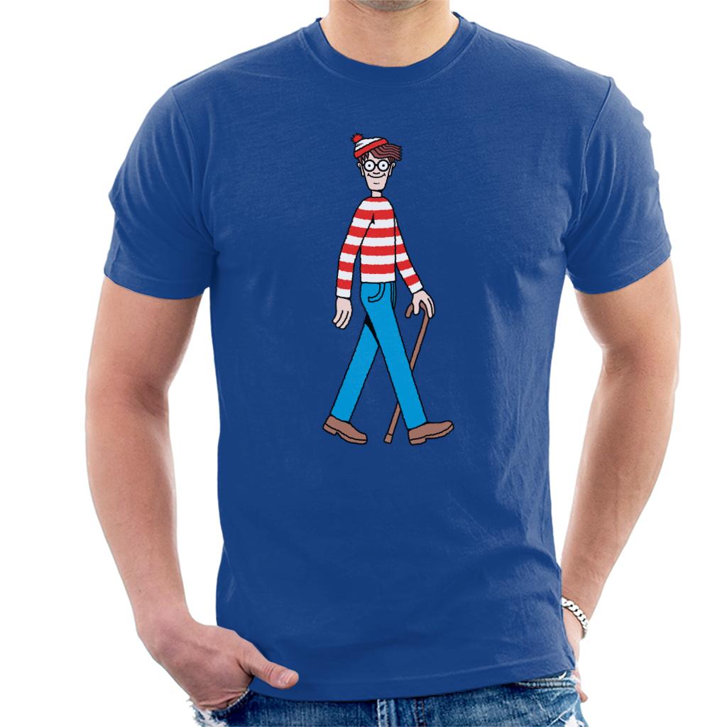 Where's Wally Walking Holding Stick Men's T-Shirt-ALL + EVERY