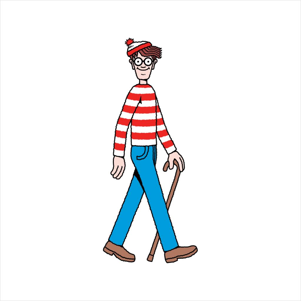 Where's Wally Walking Holding Stick Men's T-Shirt-ALL + EVERY