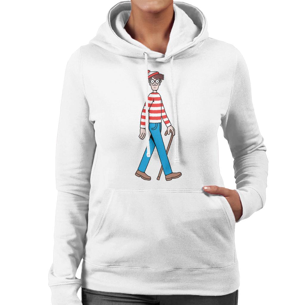 Where's Wally Walking Holding Stick Women's Hooded Sweatshirt-ALL + EVERY