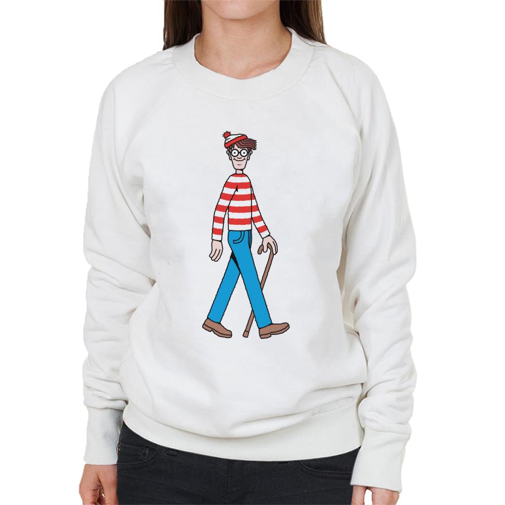 Where's Wally Walking Holding Stick Women's Sweatshirt-ALL + EVERY