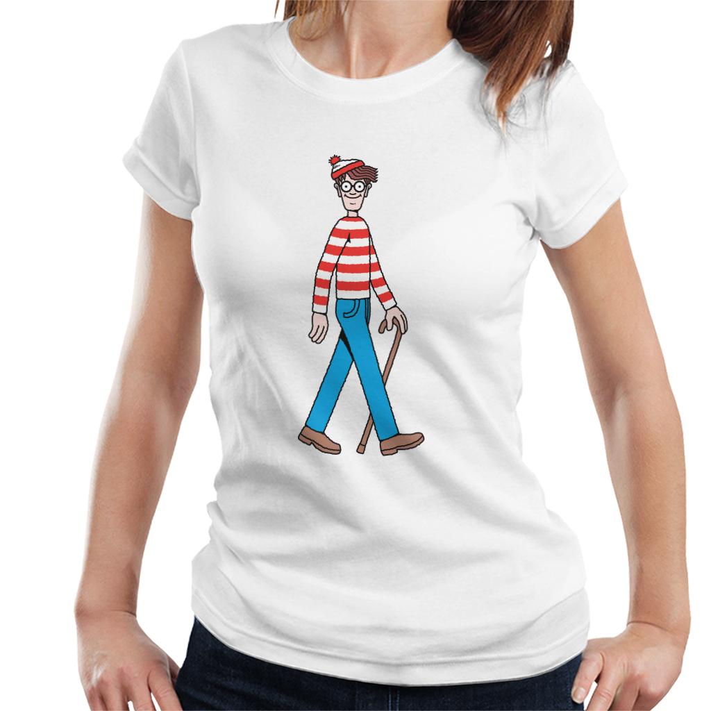 Where's Wally Walking Holding Stick Women's T-Shirt-ALL + EVERY