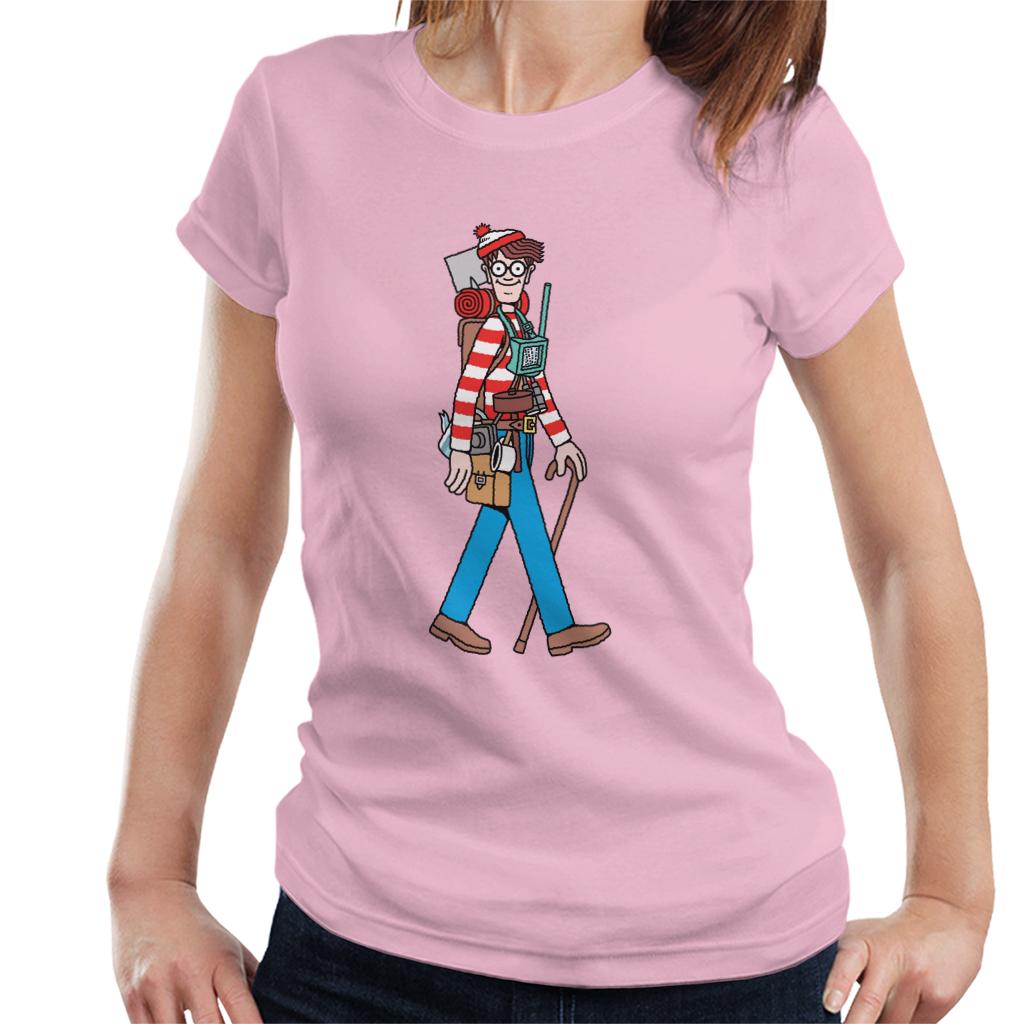 Where's Wally Walking With Camping Gear Women's T-Shirt-ALL + EVERY