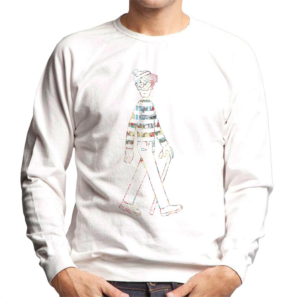 Where's Wally Beach Illustration Outline Men's Sweatshirt-ALL + EVERY