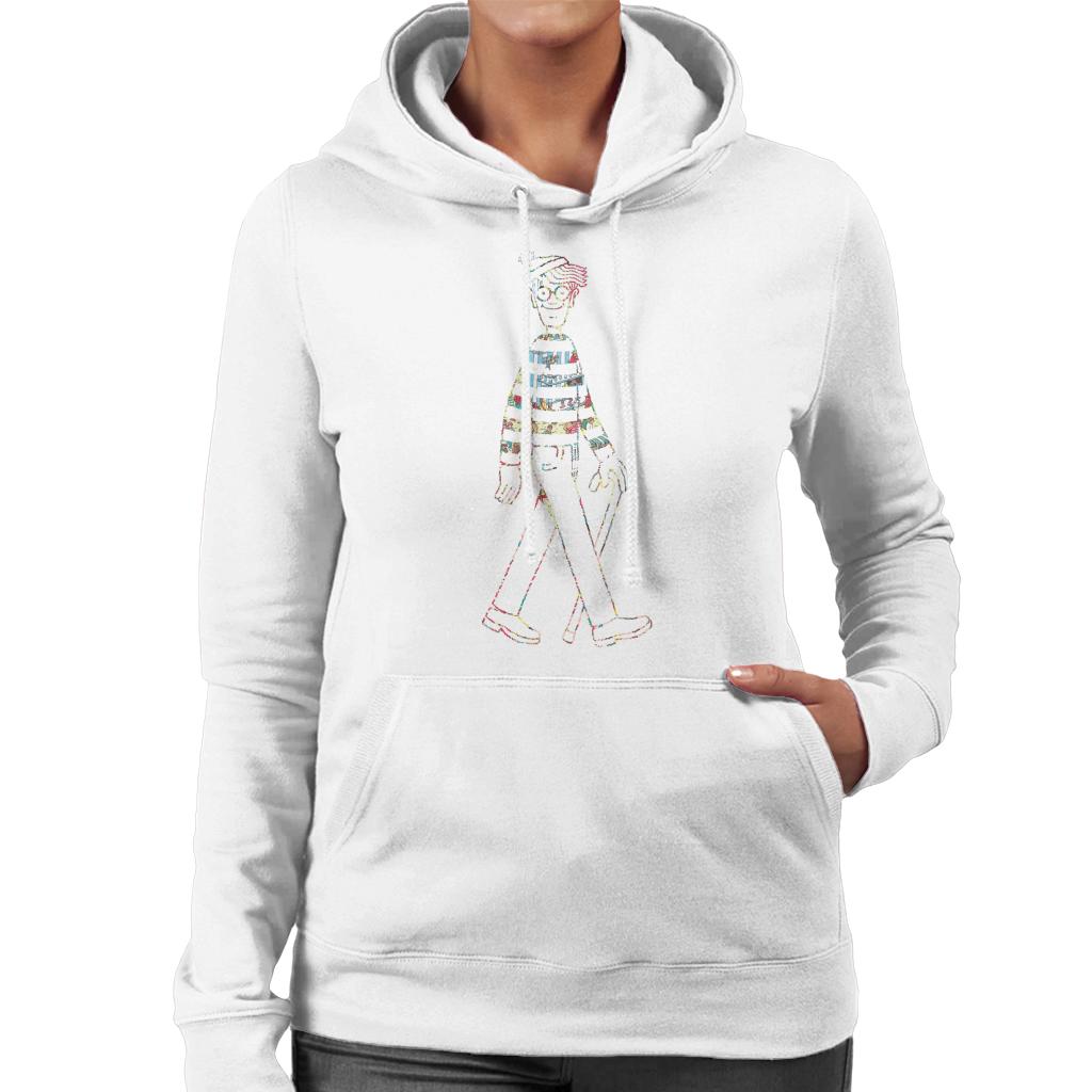 Where's Wally Beach Illustration Outline Women's Hooded Sweatshirt-ALL + EVERY