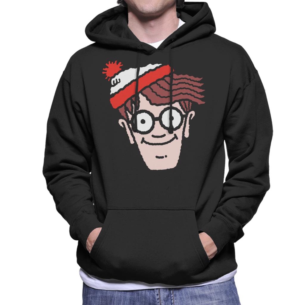 Where's Wally Character Head Men's Hooded Sweatshirt-ALL + EVERY