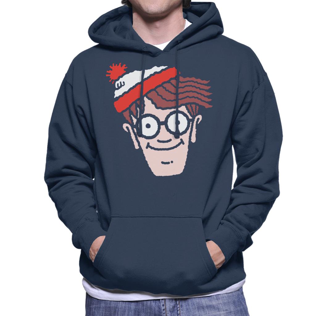 Where's Wally Character Head Men's Hooded Sweatshirt-ALL + EVERY