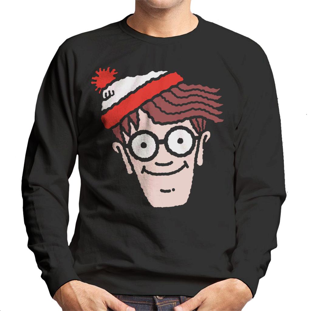 Where's Wally Character Head Men's Sweatshirt-ALL + EVERY