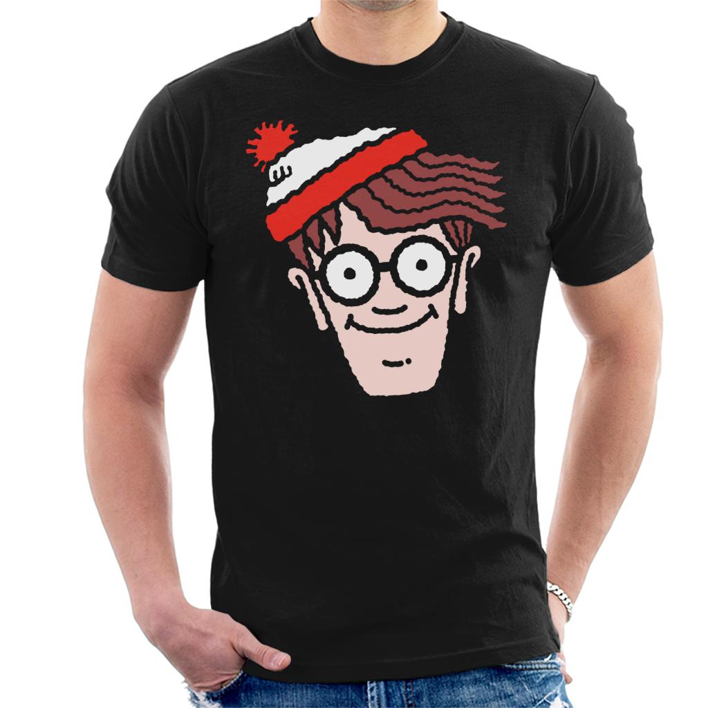 Where's Wally Character Head Men's T-Shirt-ALL + EVERY