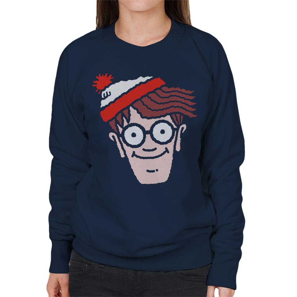 Where's Wally Character Head Women's Sweatshirt-ALL + EVERY