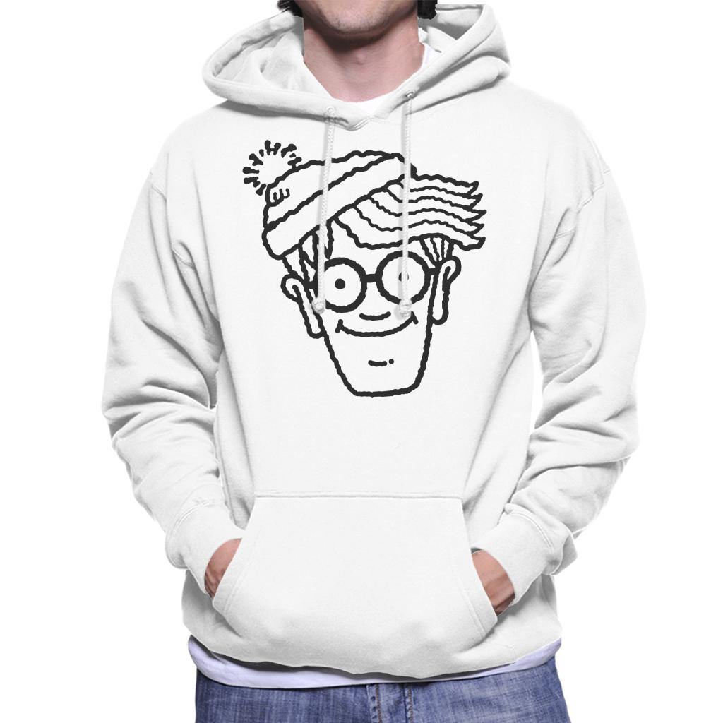 Where's Wally Black Outline Men's Hooded Sweatshirt-ALL + EVERY