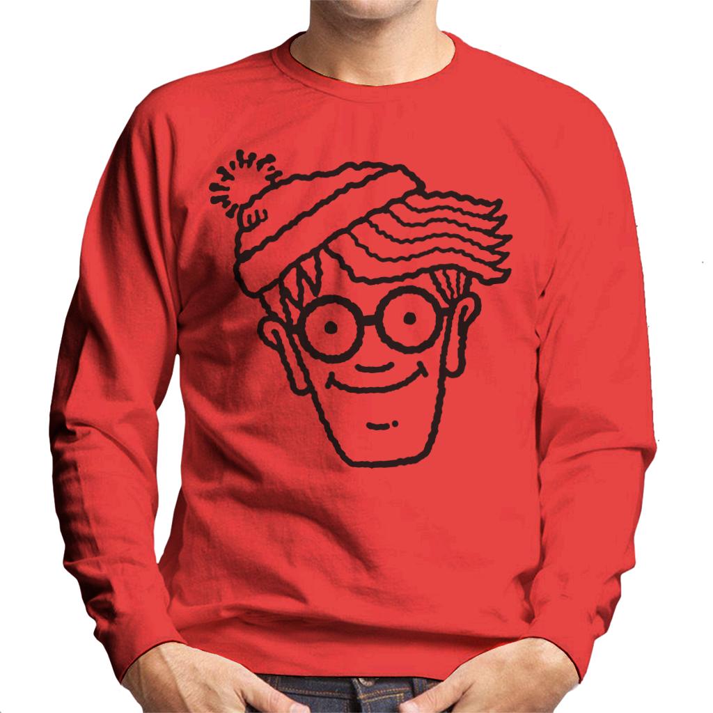 Where's Wally Black Outline Men's Sweatshirt-ALL + EVERY