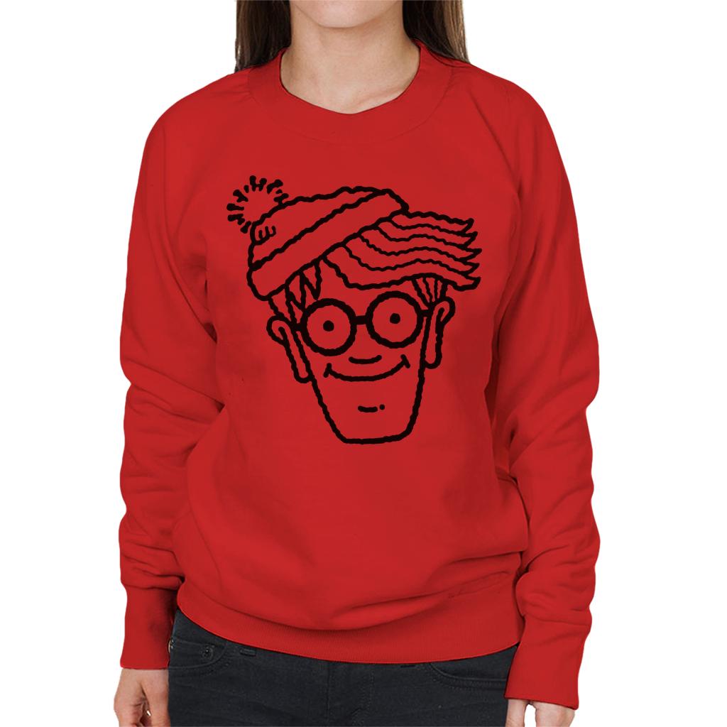 Where's Wally Black Outline Women's Sweatshirt-ALL + EVERY