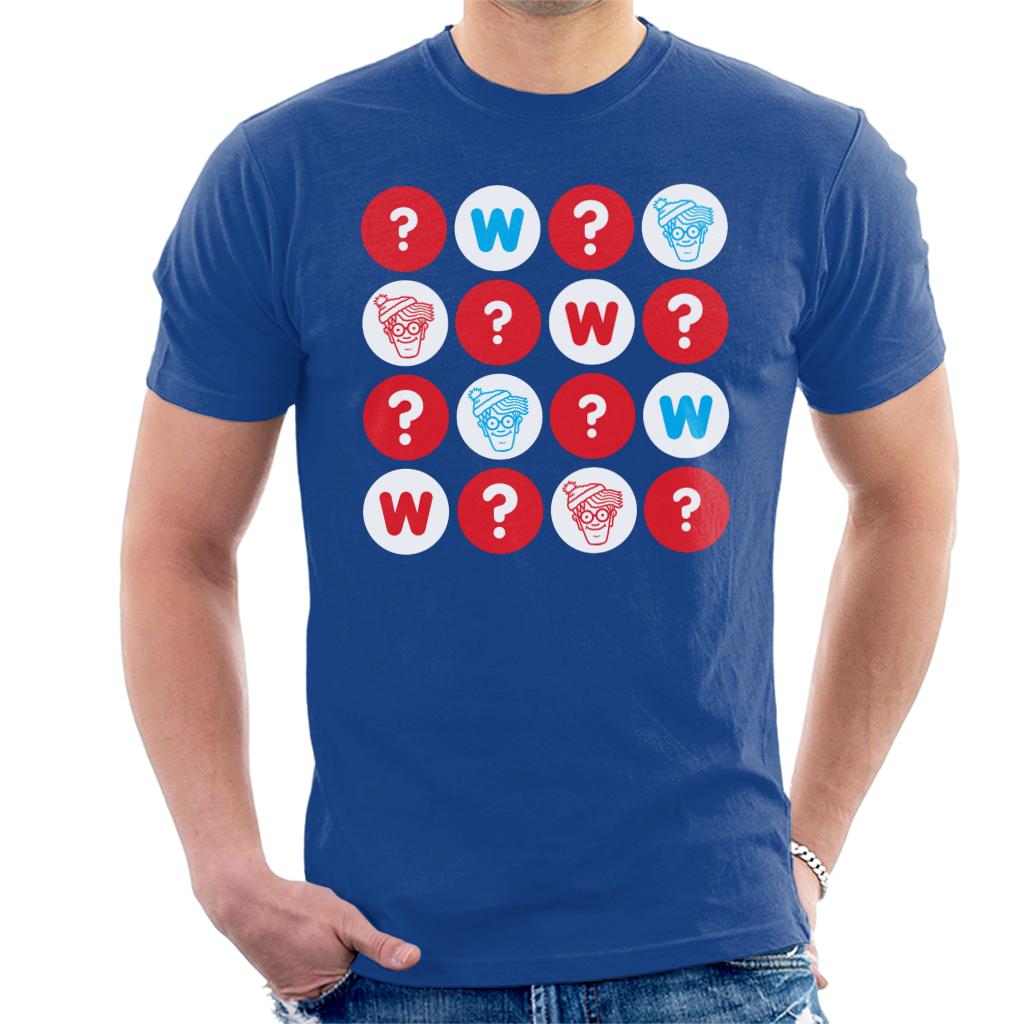 Where's Wally Character Heads And Question Marks Men's T-Shirt-ALL + EVERY