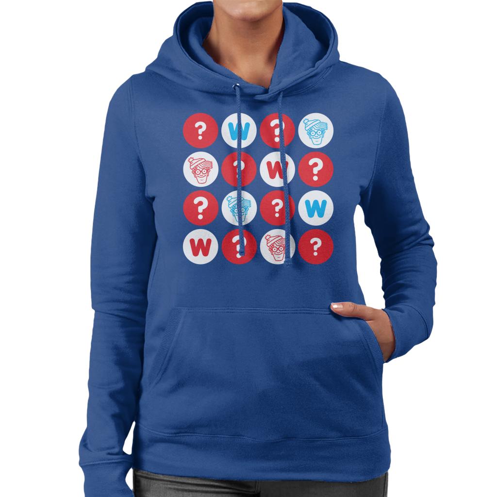 Where's Wally Character Heads And Question Marks Women's Hooded Sweatshirt-ALL + EVERY