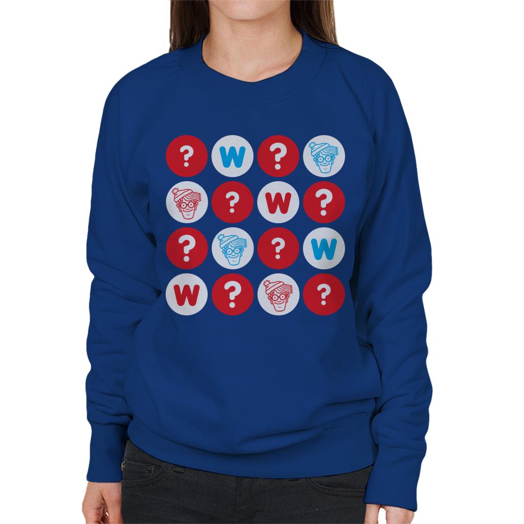 Where's Wally Character Heads And Question Marks Women's Sweatshirt-ALL + EVERY