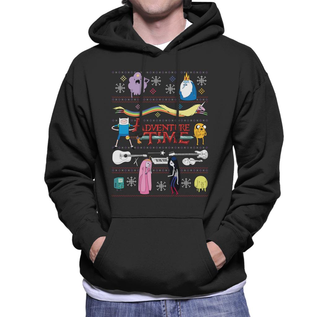 Adventure Time Christmas Characters Montage Men's Hooded Sweatshirt