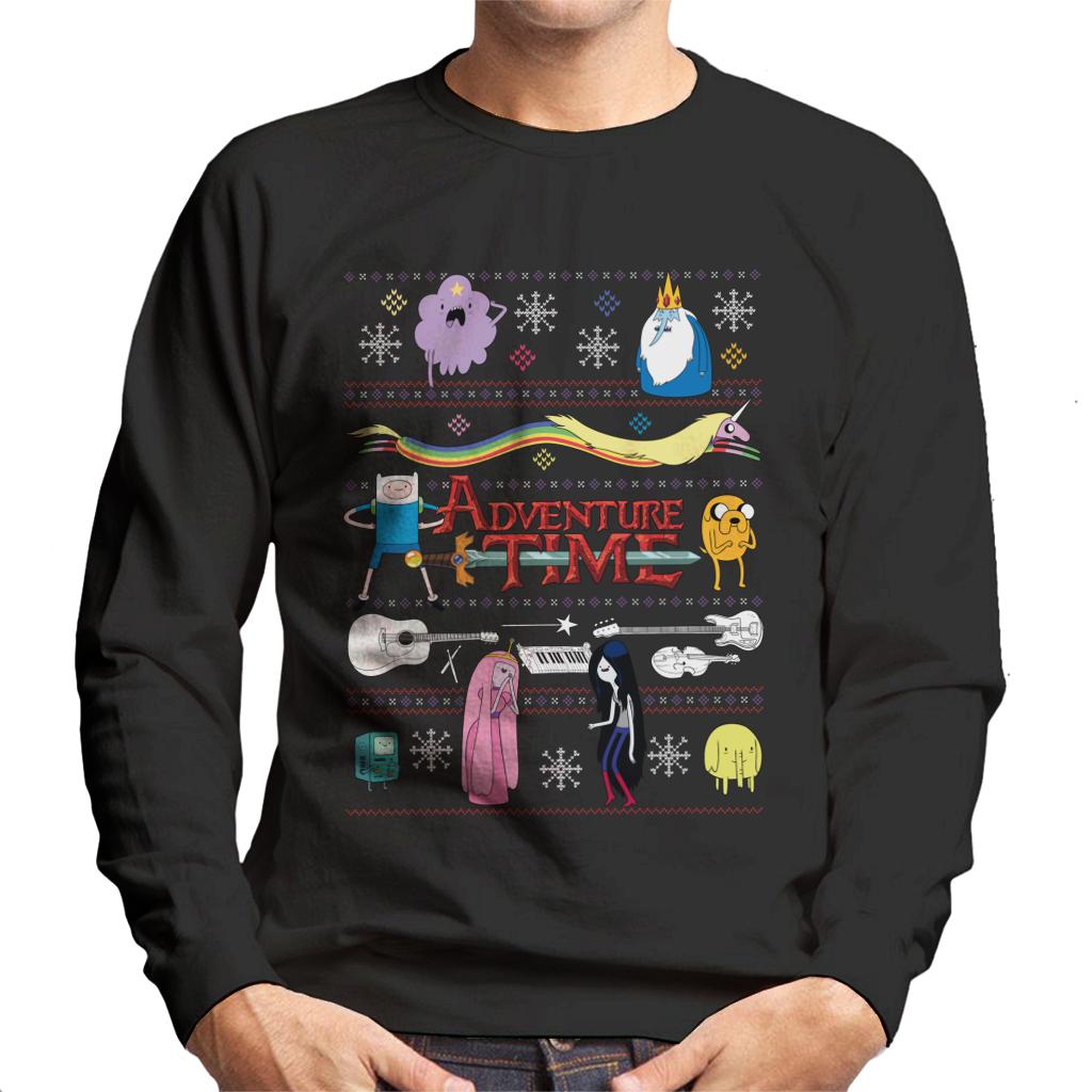 Adventure Time Christmas Characters Montage Men's Sweatshirt