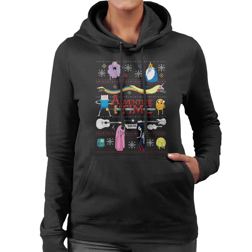 Adventure Time Christmas Characters Montage Women's Hooded Sweatshirt