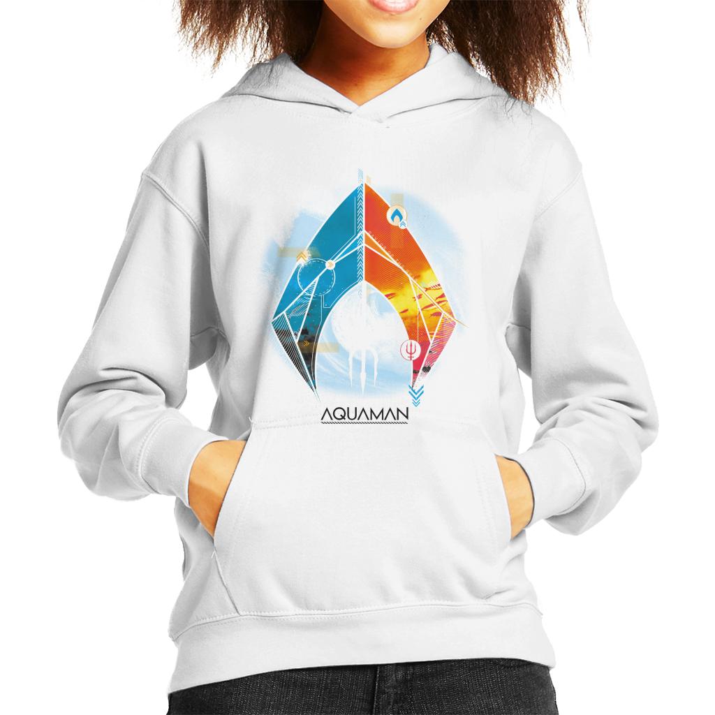 Aquaman Blue And Orange Symbol Atlans Trident Kid's Hooded Sweatshirt-ALL + EVERY