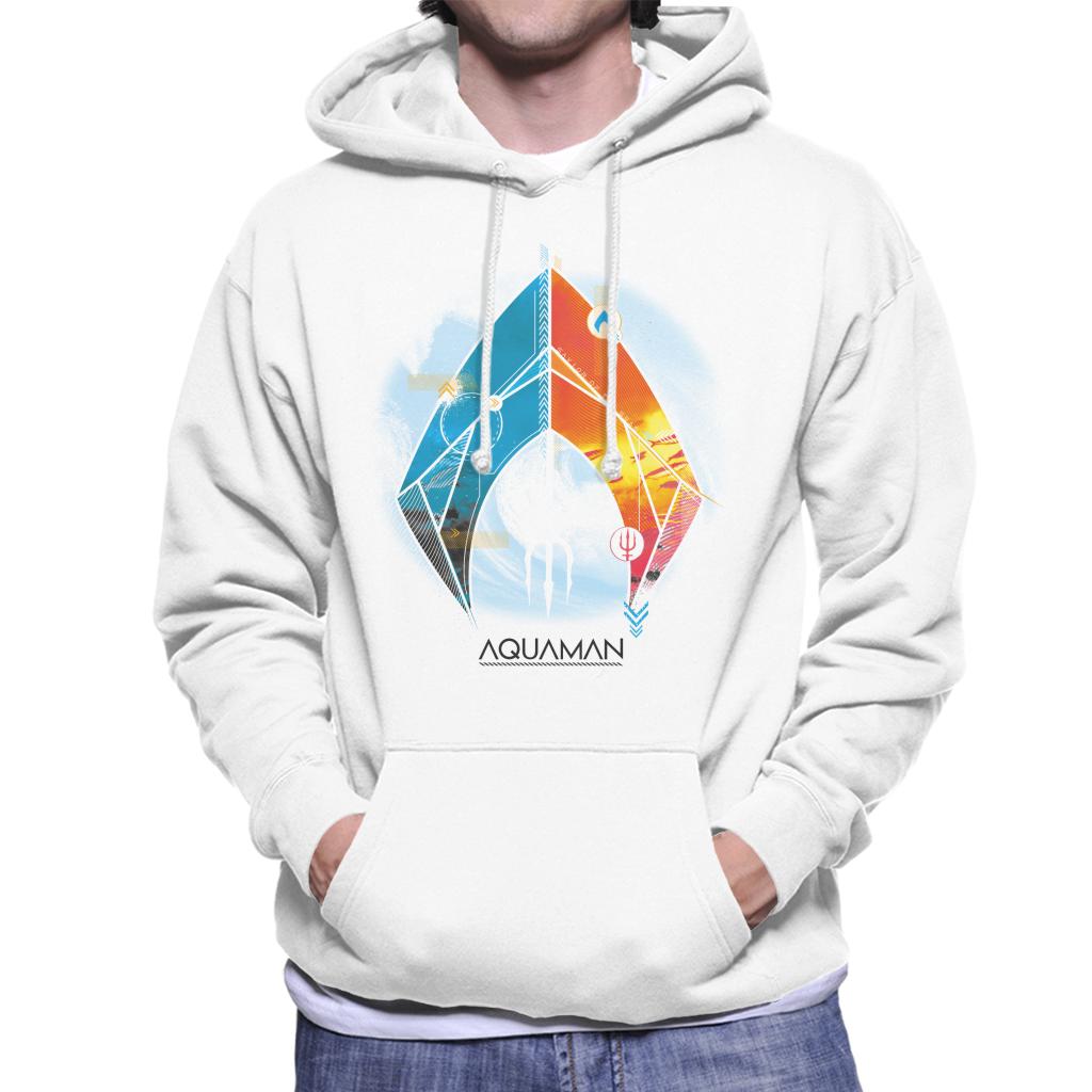 Aquaman Blue And Orange Symbol Atlans Trident Men's Hooded Sweatshirt-ALL + EVERY