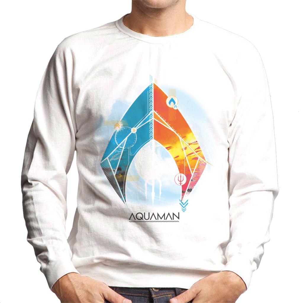 Aquaman Blue And Orange Symbol Atlans Trident Men's Sweatshirt-ALL + EVERY