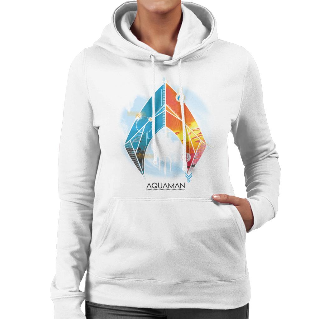 Aquaman Blue And Orange Symbol Atlans Trident Women's Hooded Sweatshirt-ALL + EVERY