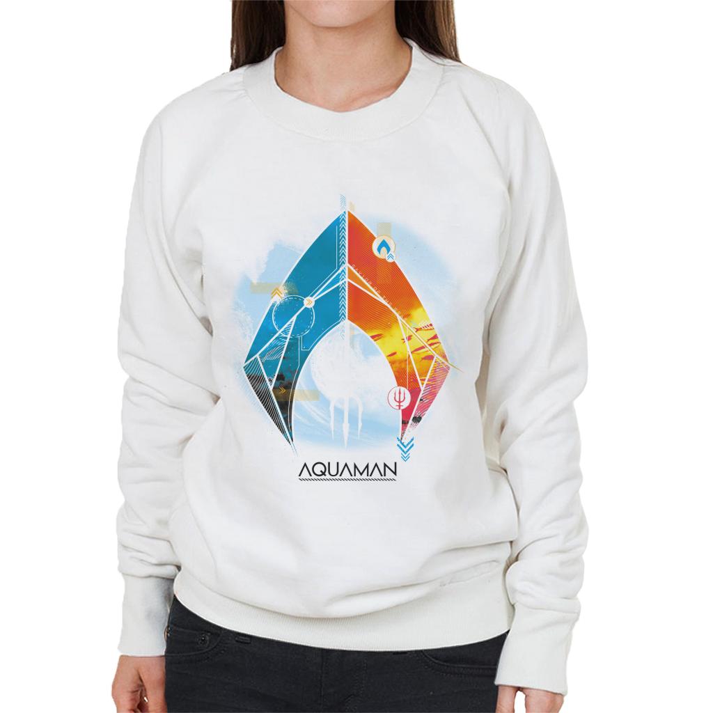 Aquaman Blue And Orange Symbol Atlans Trident Women's Sweatshirt-ALL + EVERY