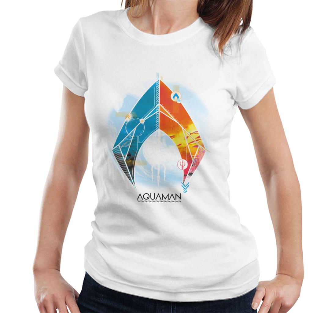 Aquaman Blue And Orange Symbol Atlans Trident Women's T-Shirt-ALL + EVERY