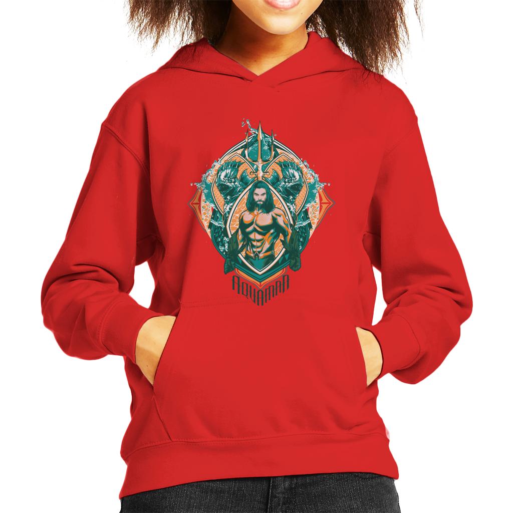 Aquaman Vs Karathen The Sea Monster Kid's Hooded Sweatshirt-ALL + EVERY