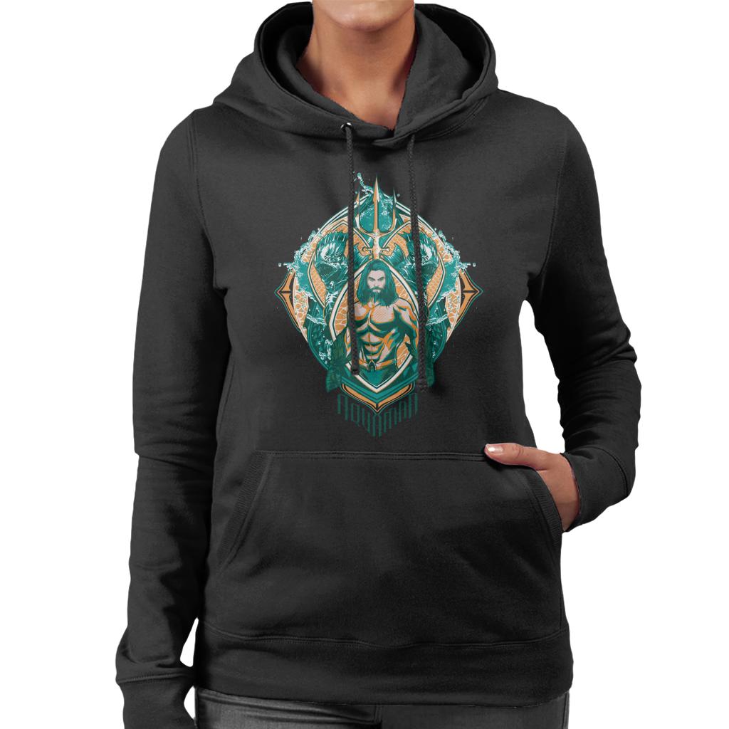 Aquaman Vs Karathen The Sea Monster Women's Hooded Sweatshirt-ALL + EVERY