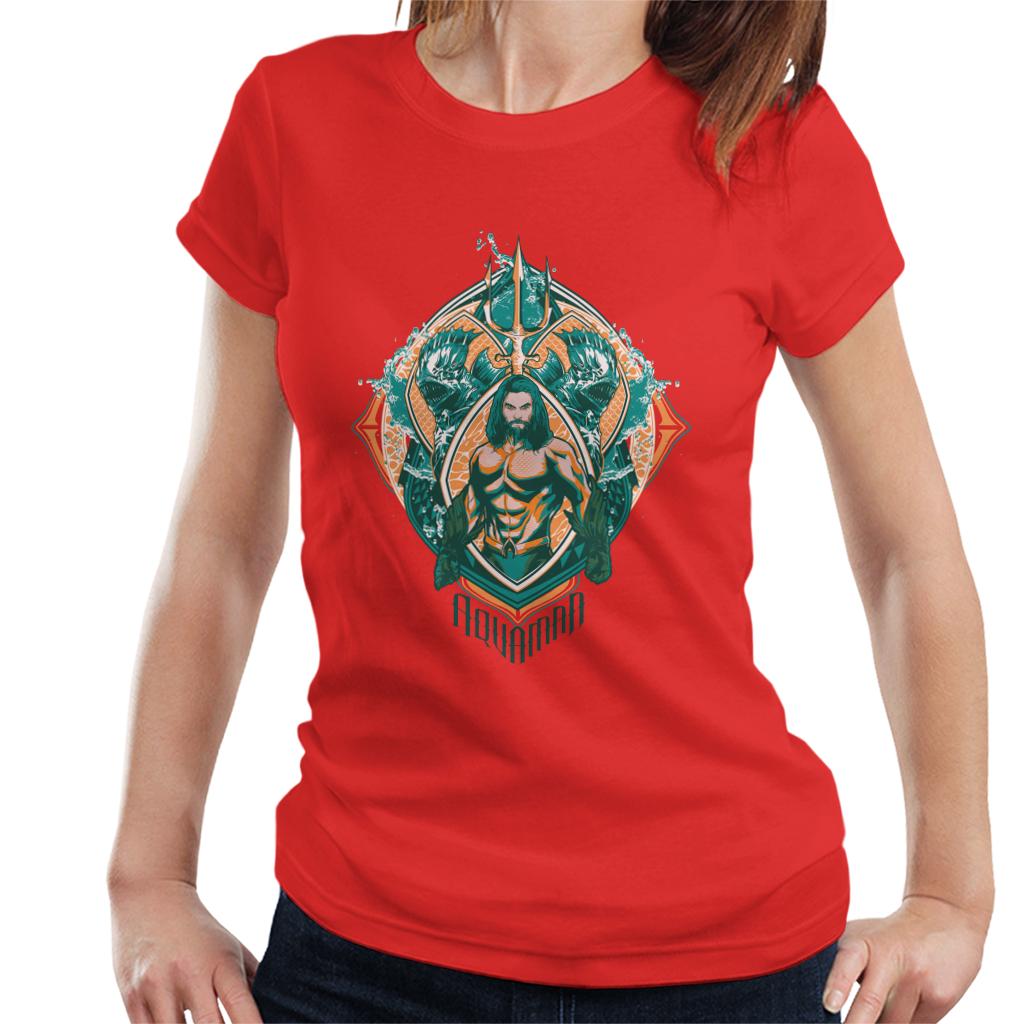 Aquaman Vs Karathen The Sea Monster Women's T-Shirt-ALL + EVERY