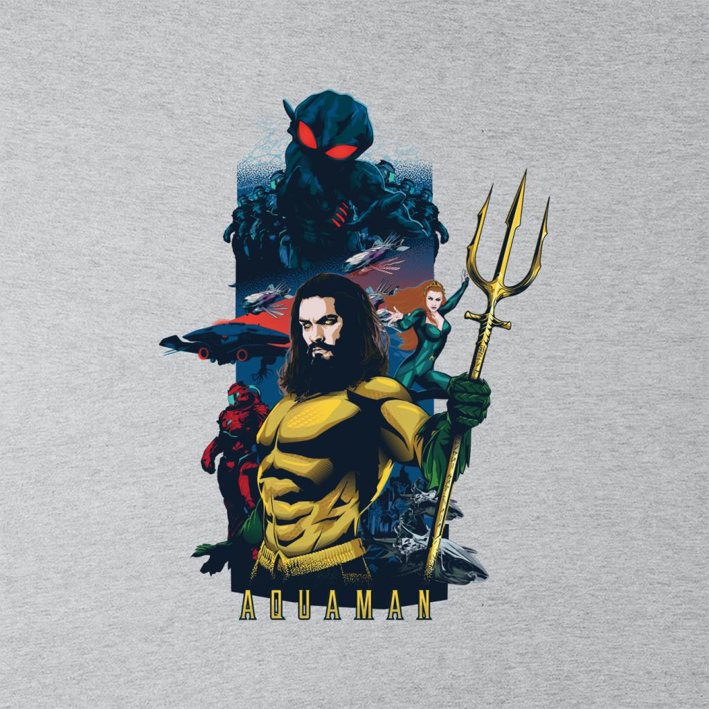 Aquaman Character Montage Poster Men's T-Shirt-ALL + EVERY