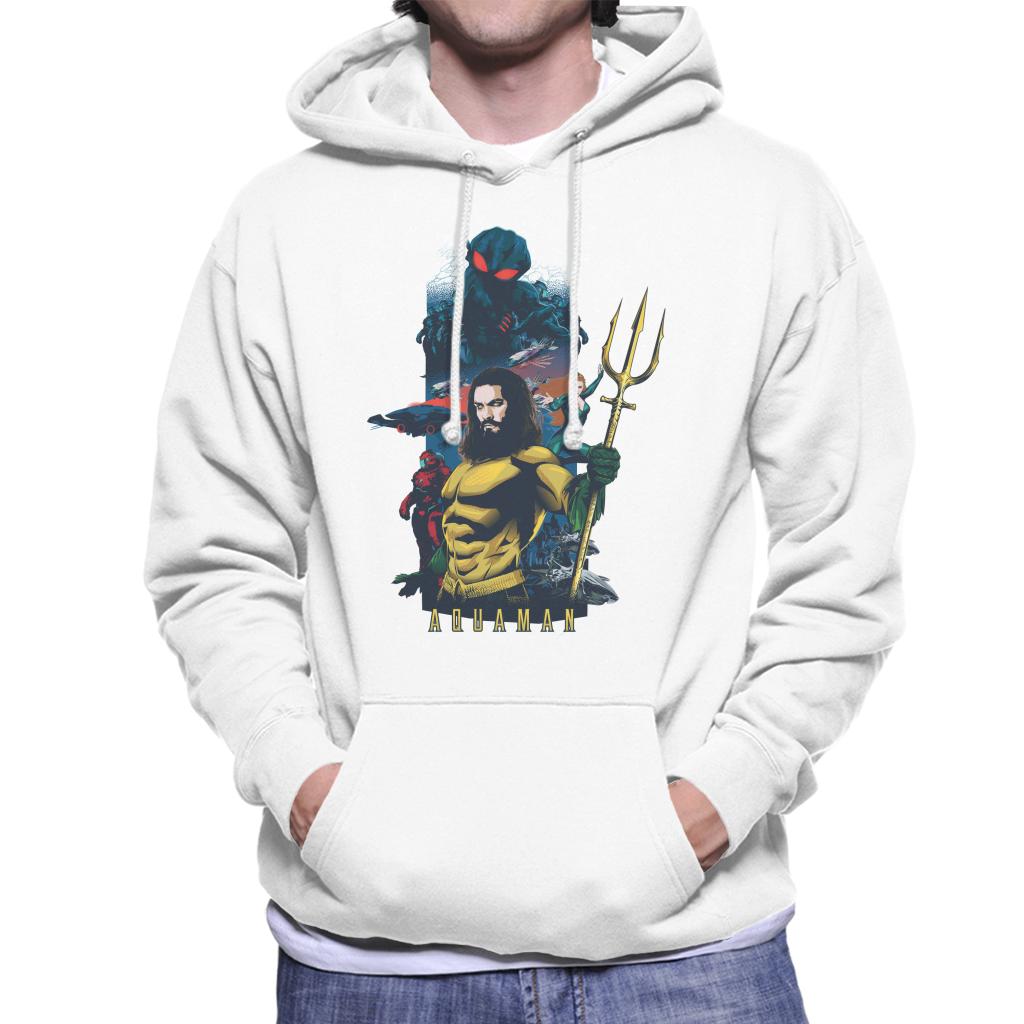 Aquaman Character Montage Poster Men's Hooded Sweatshirt-ALL + EVERY