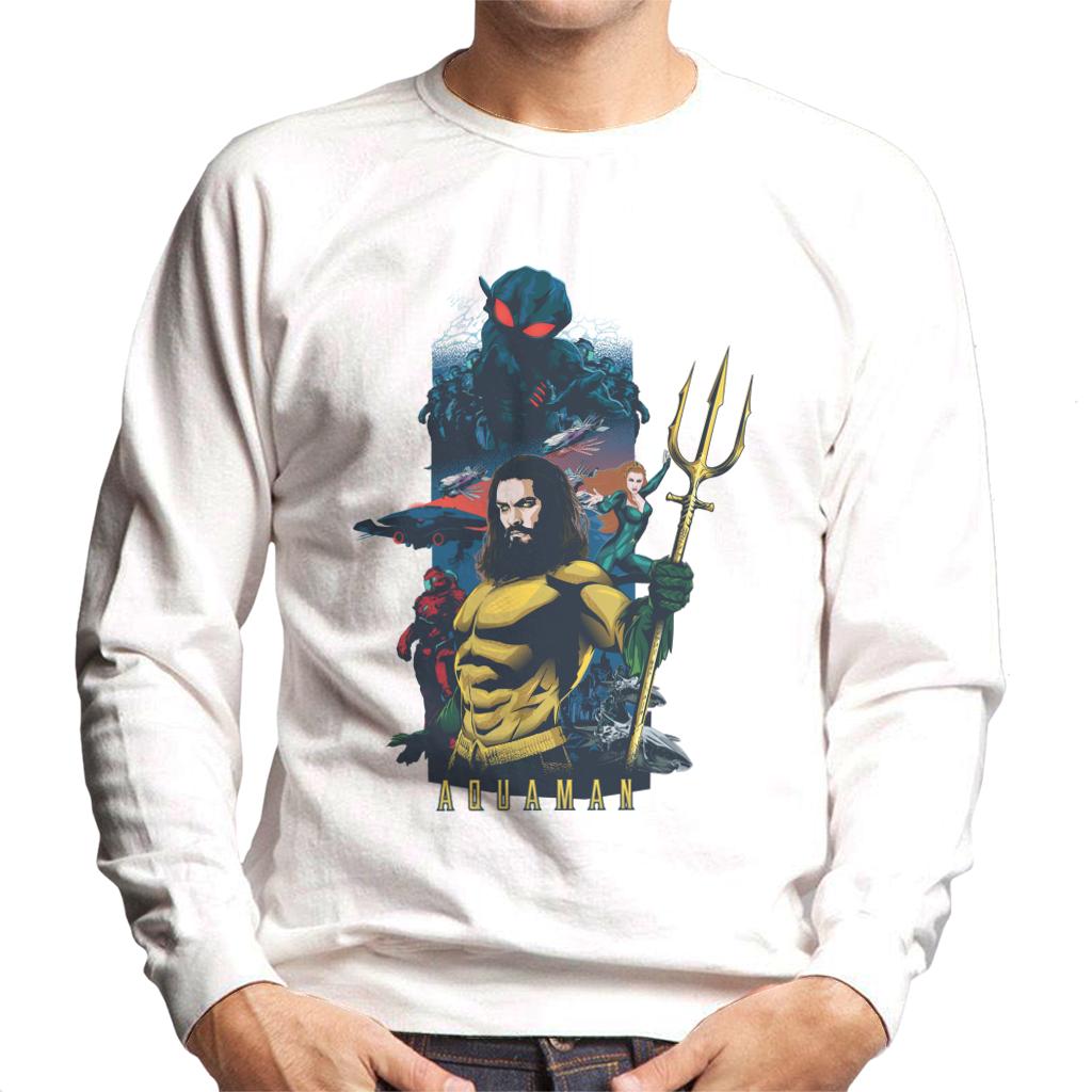 Aquaman Character Montage Poster Men's Sweatshirt-ALL + EVERY